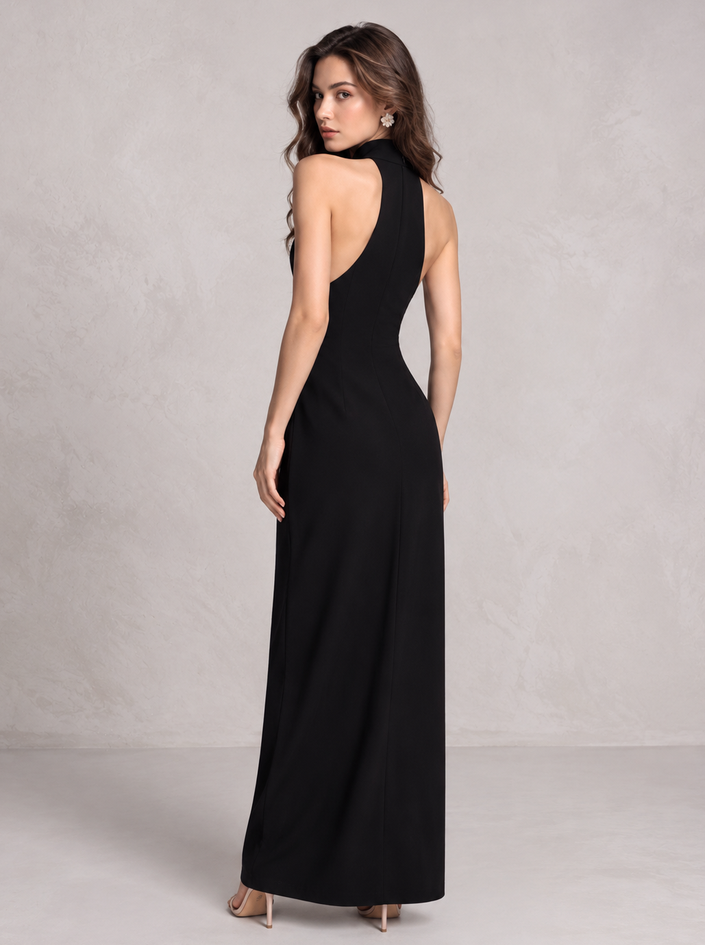 Ribbon Halter Long Dress