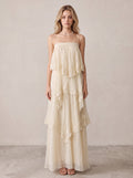 Lace Tiered Camisole Maxi Dress