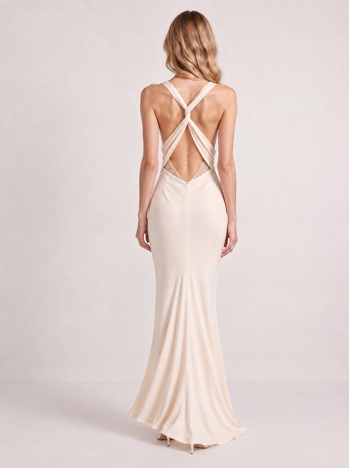 Lace Layered Drape Dress